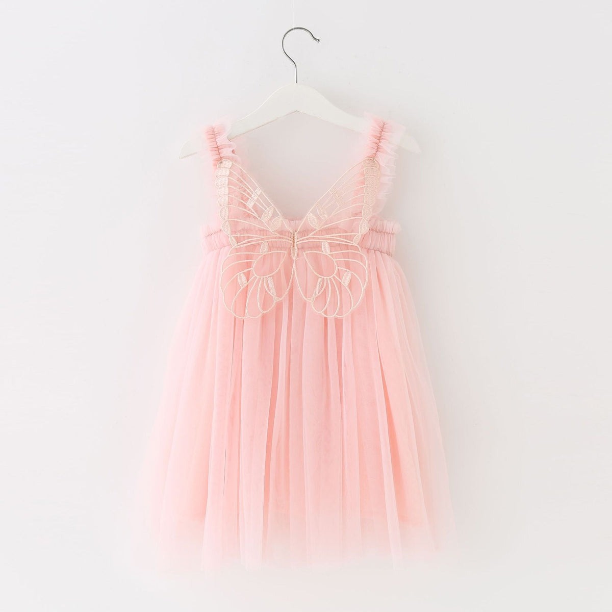 Children's Mesh Dress Sling Birthday Dress Pettiskirt Three-dimensional Angel Wings Fairy Fashionable Skirt - Cindi Book