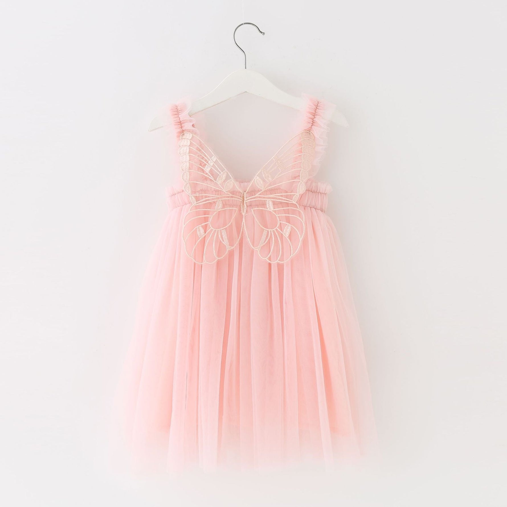 Children's Mesh Dress Sling Birthday Dress Pettiskirt Three-dimensional Angel Wings Fairy Fashionable Skirt - Cindi Book