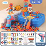Electric Screw Screwdriver Toolbox Children's Toy Educational Detachable Assembly Screwdriver Electric Drill Set - Cindi Book