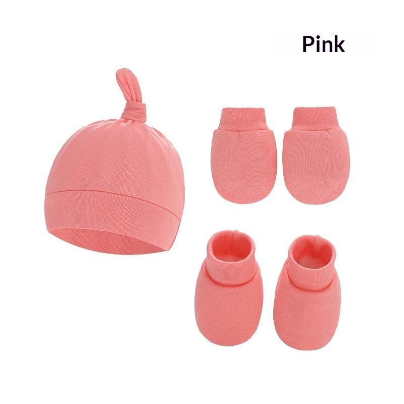 Newborn Hat Mittens And Socks Set With Rubber-soled Shoes - Cindi Book