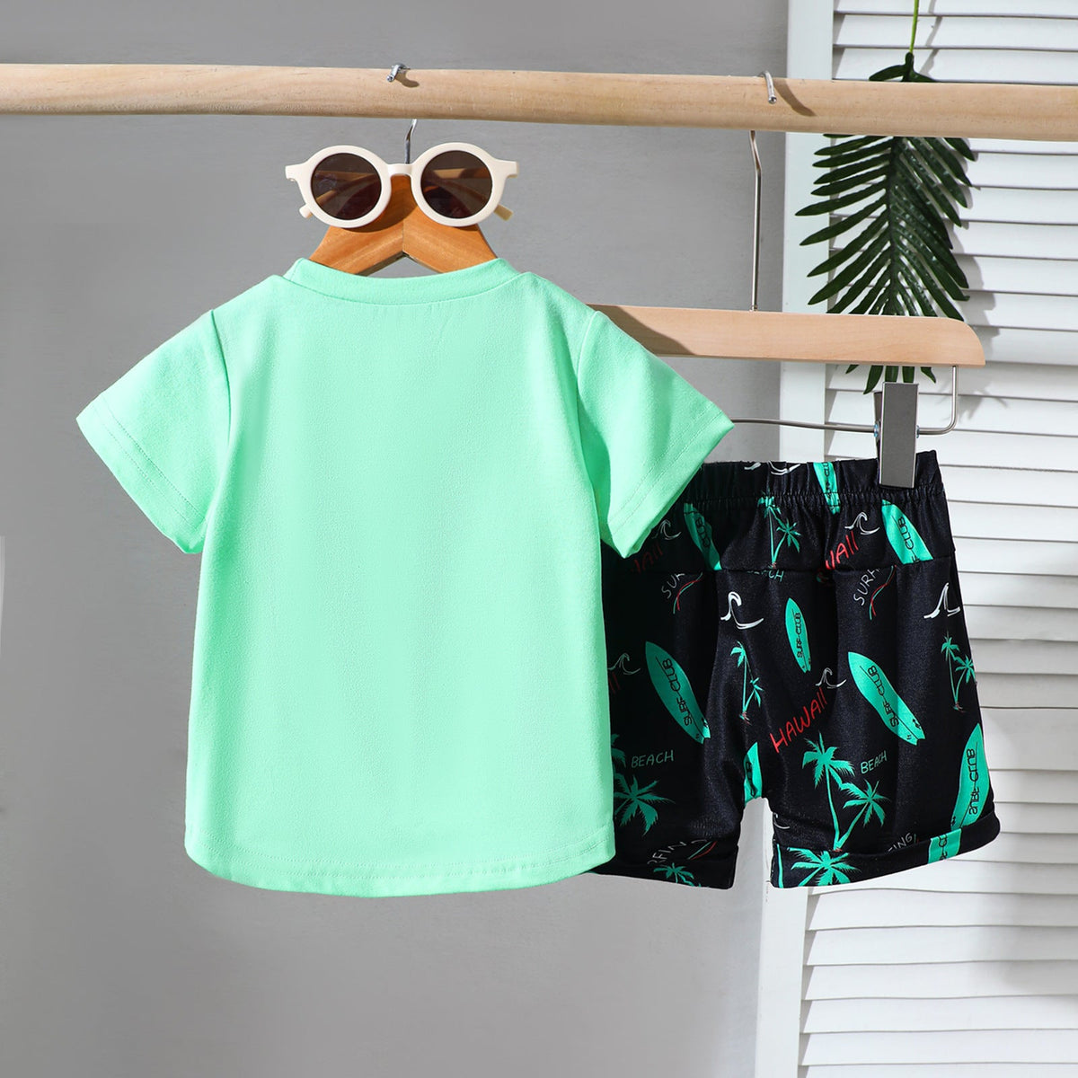 Cute Casual Sports Wind Beach Style Embroidery T-shirt Shorts Set - Cindi Book