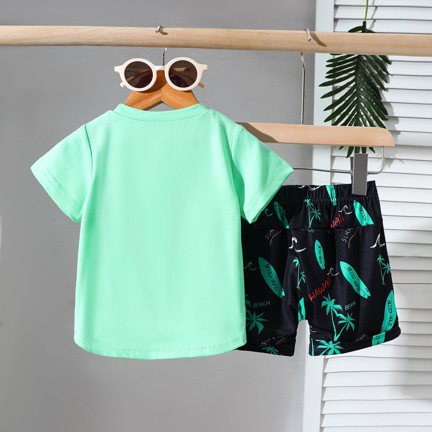 Cute Casual Sports Wind Beach Style Embroidery T-shirt Shorts Set - Cindi Book
