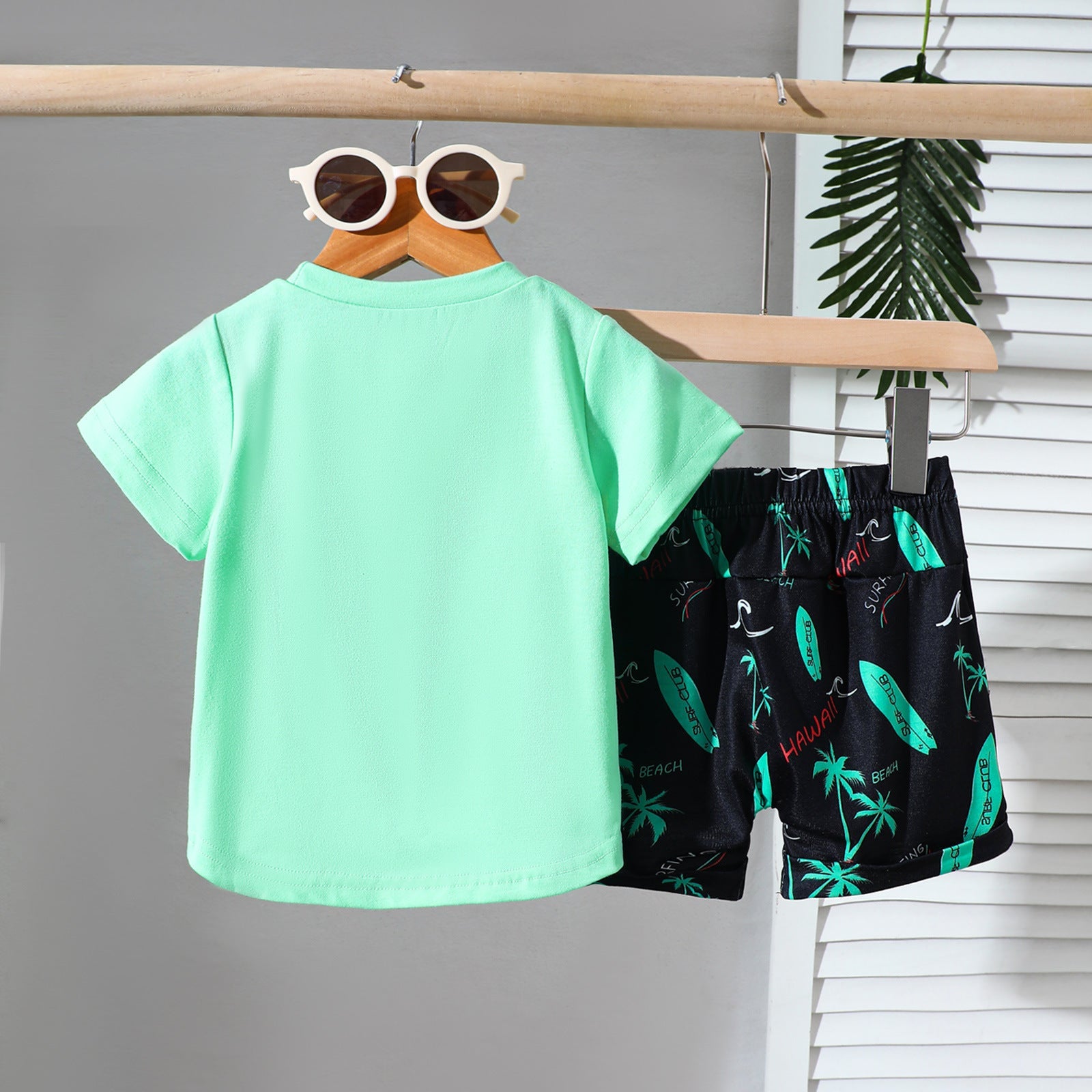 Cute Casual Sports Wind Beach Style Embroidery T-shirt Shorts Set - Cindi Book