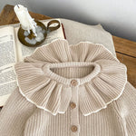 Baby Girl Ruffled Bow Tie Knitted Coat Small Cardigan Sweater - Cindi Book