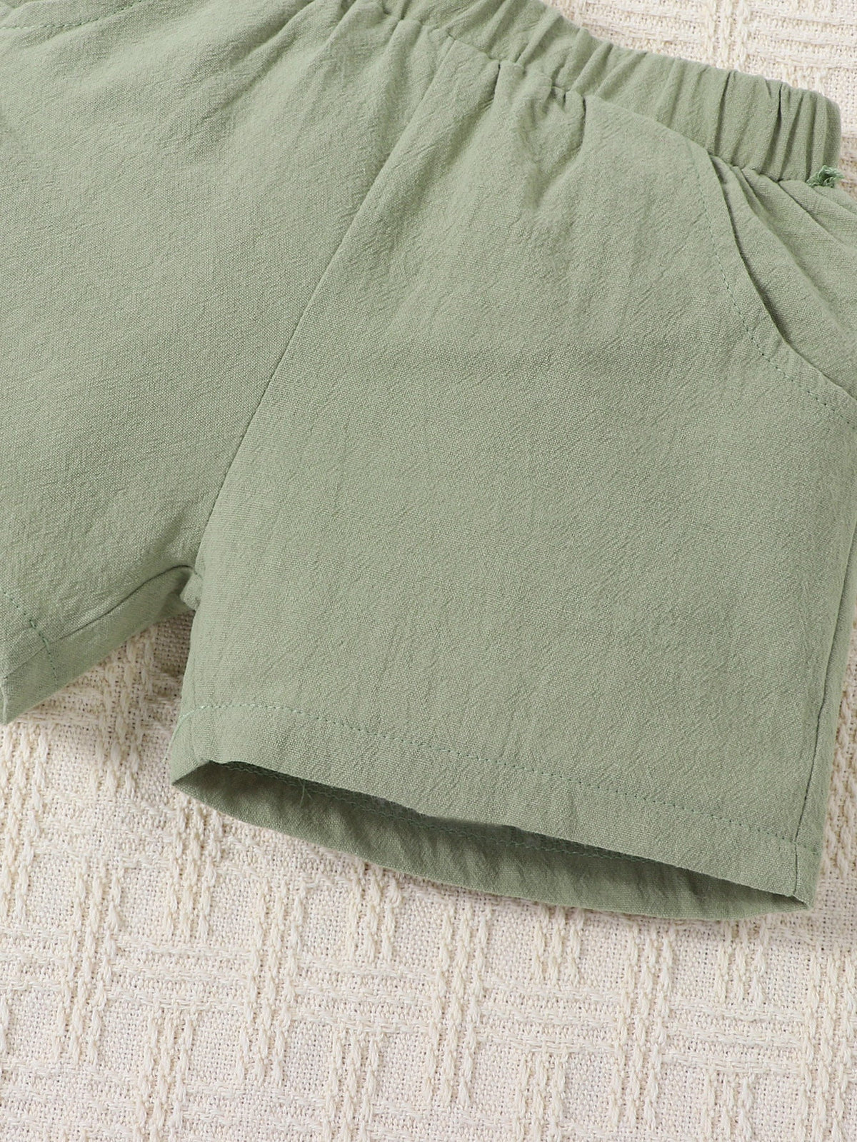 Boys' Summer Cotton And Linen Casual Short-sleeved Shirt And Shorts Suit - Cindi Book