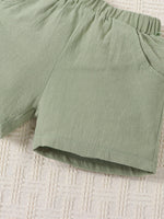 Boys' Summer Cotton And Linen Casual Short-sleeved Shirt And Shorts Suit - Cindi Book