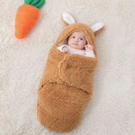 Super Soft Baby Sleeping Bag Fluffy Fleece Newborn Blanket Swaddle Blankets, Unisex Baby Wrap For Newborn Baby Boys Girls With Head-Protecting & Head-Supporting Function, Wearable Swaddle Sleep Sack - Cindi Book