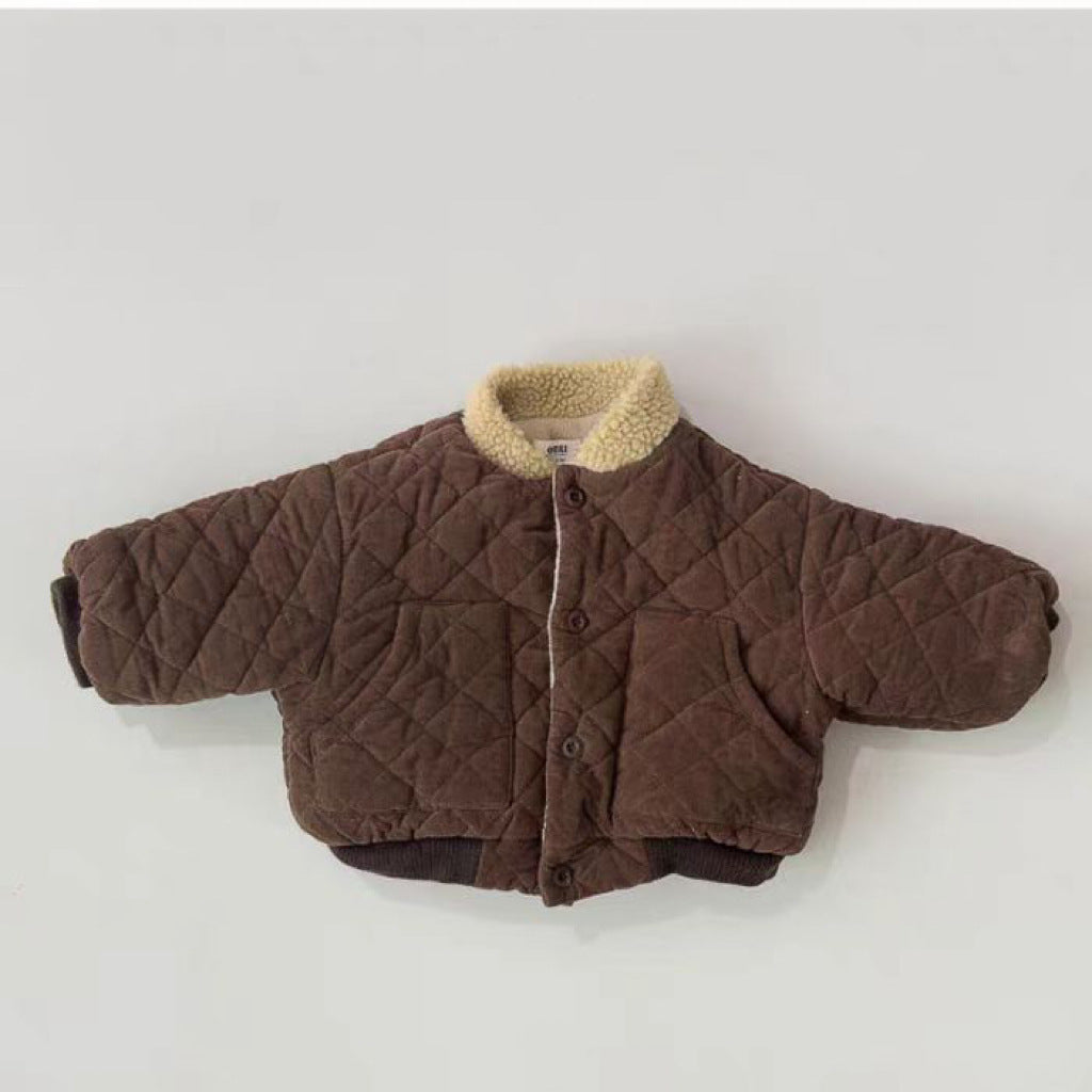 Retro Diamond Thick Warm Quilted Jacket - Cindi Book