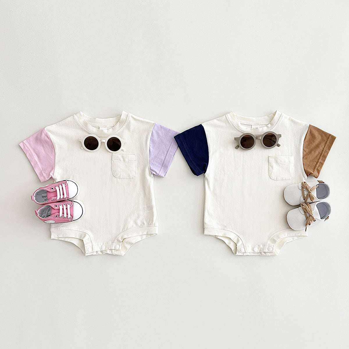 Baby's Comfortable Crew Neck Casual Triangle Jumpsuit - Cindi Book