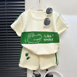 Children's Short Sleeve Striped Suit Girls Boys - Cindi Book
