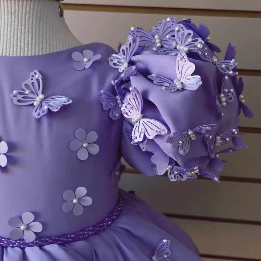 Little Girl Birthday Full-year Evening Dress Piano Performance Costume Girl - Cindi Book
