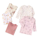 Autumn Children's Cartoon Printed Home Long-sleeved Top T-shirt Mixed Color Five Pieces - Cindi Book