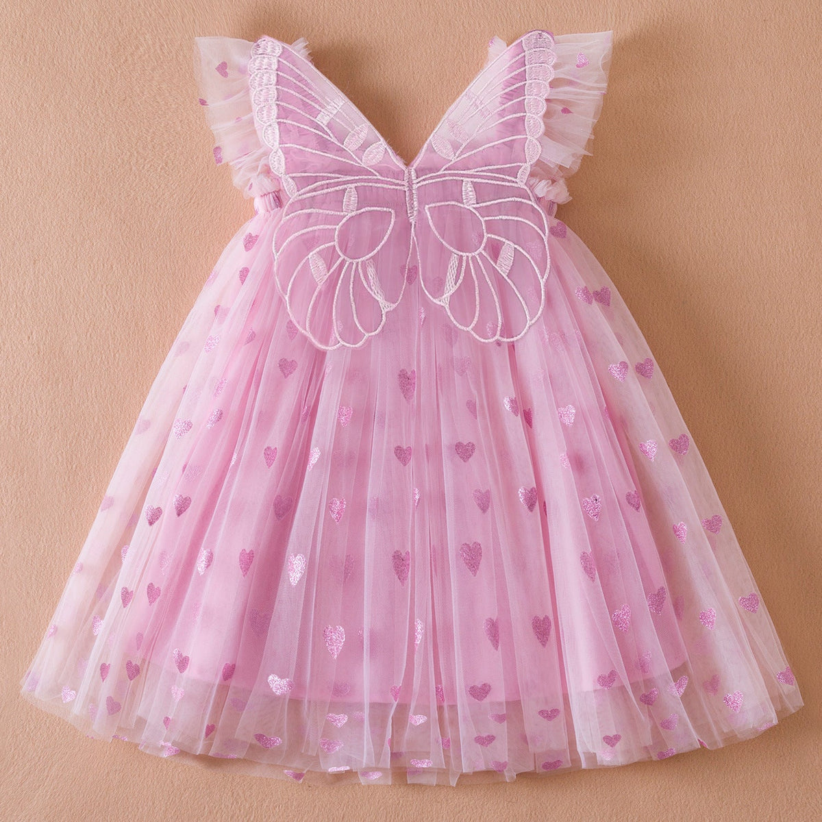 Three-dimensional Wings Mesh Girl Dress - Cindi Book