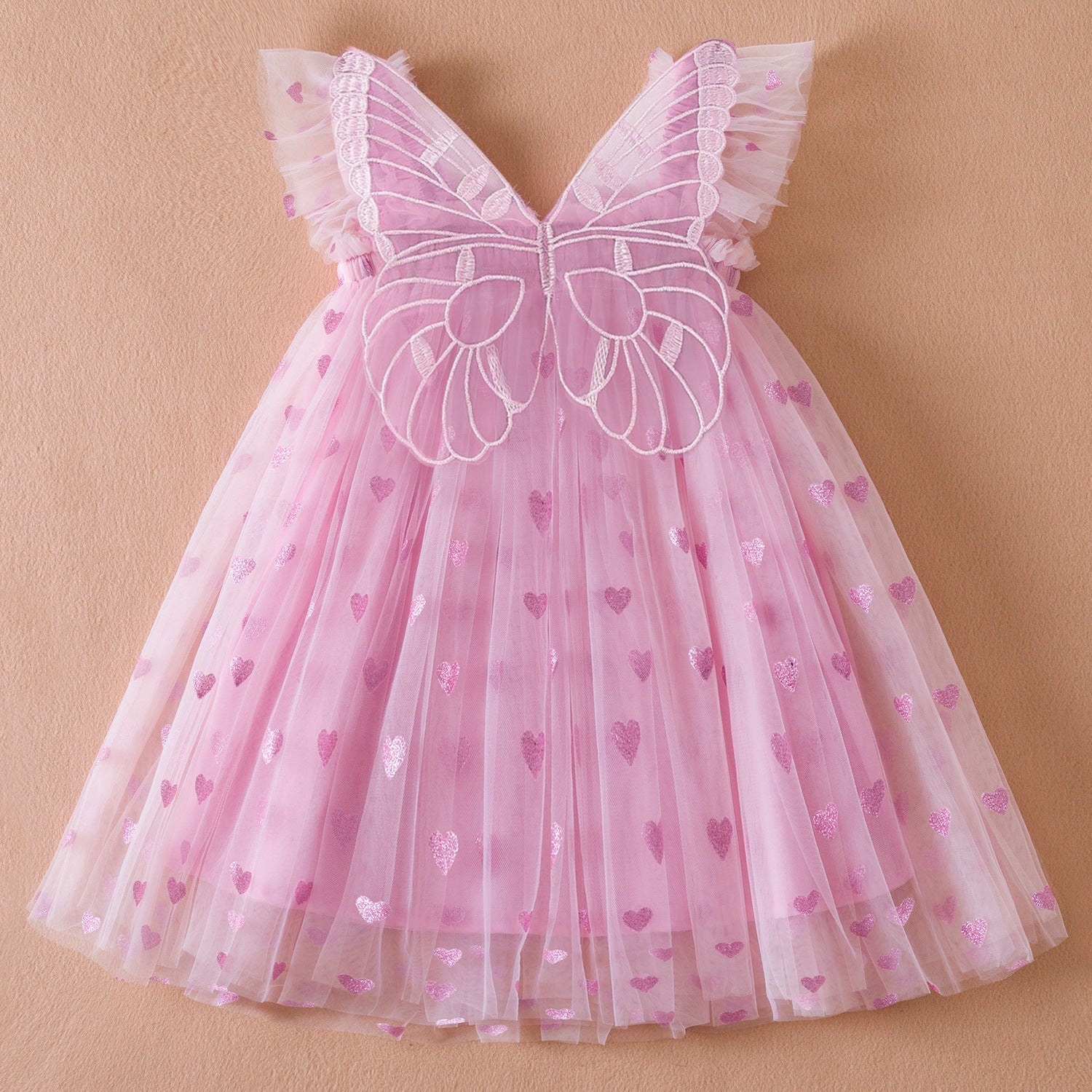 Three-dimensional Wings Mesh Girl Dress - Cindi Book