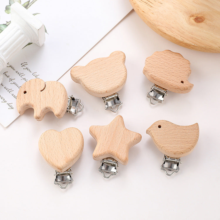 Stainless Steel Beech Animal Pacifier Clip - Cindi Book