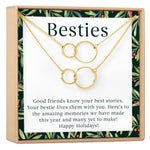 Besties Christmas Double Circles Necklace Set