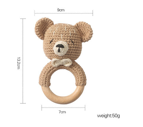 Baby Rattle Hand Woven Cartoon Animal Bracelet Newborn Soothing Doll - Cindi Book