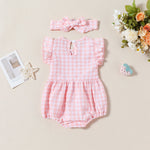 Summer Baby Girl Sweet Plaid Newborn Jumpsuit - Cindi Book