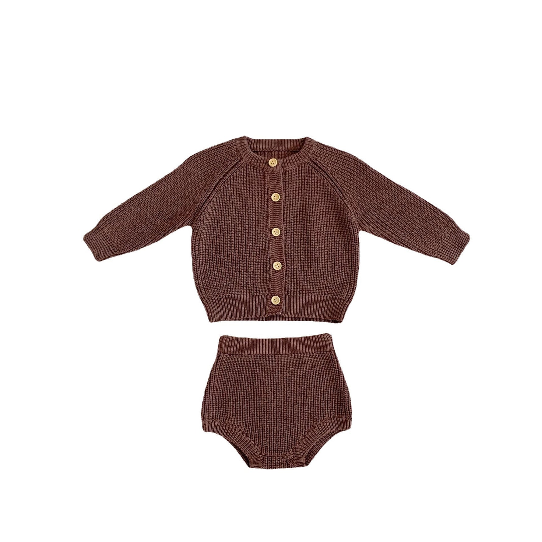 Baby Cotton Yarn Bulky Underpants Cardigan Coat Two-piece Suit - Cindi Book