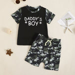 Boy's Camouflage T-shirt And Shorts Two-piece Set - Cindi Book