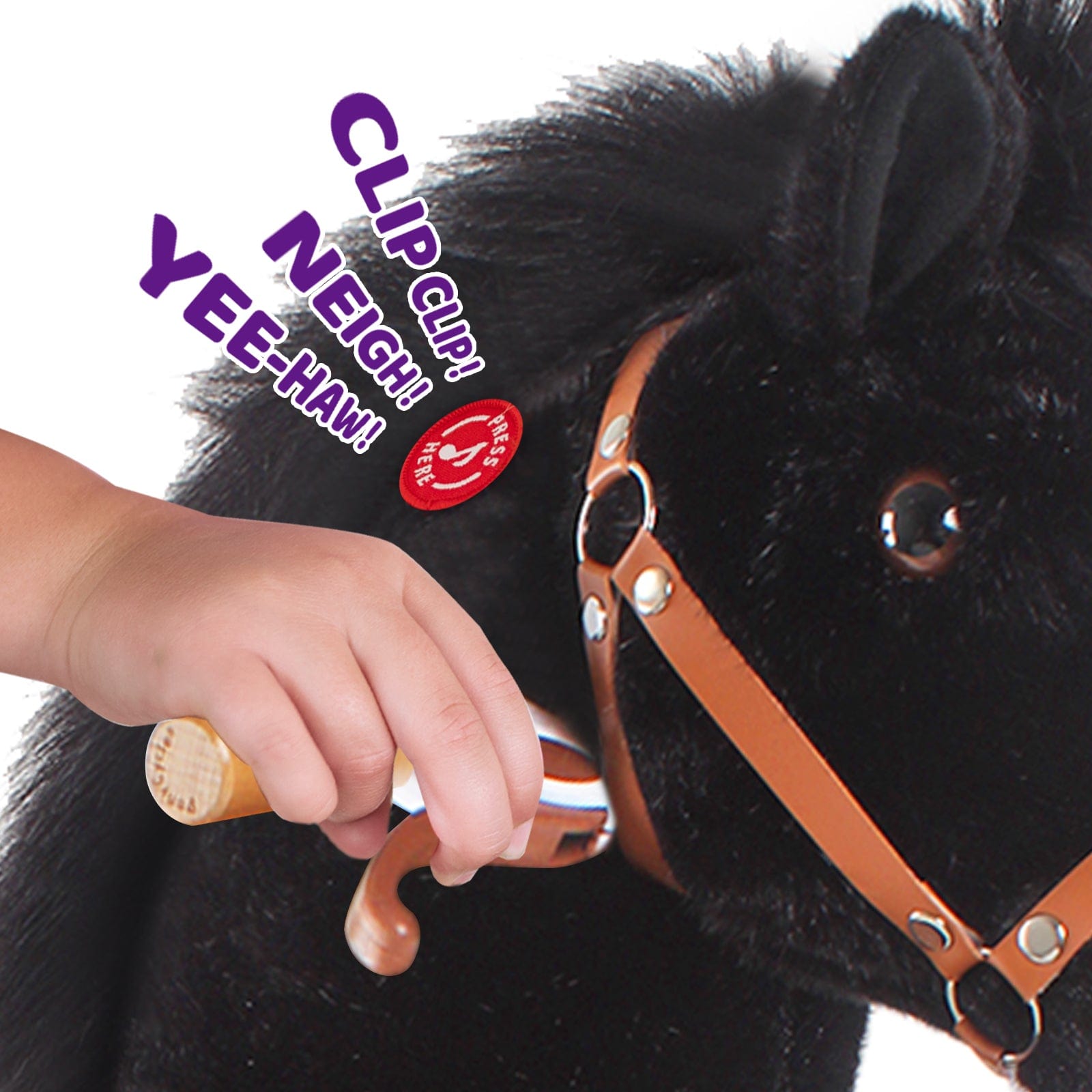 PonyCycle Large Ride On Horse Toy - Black