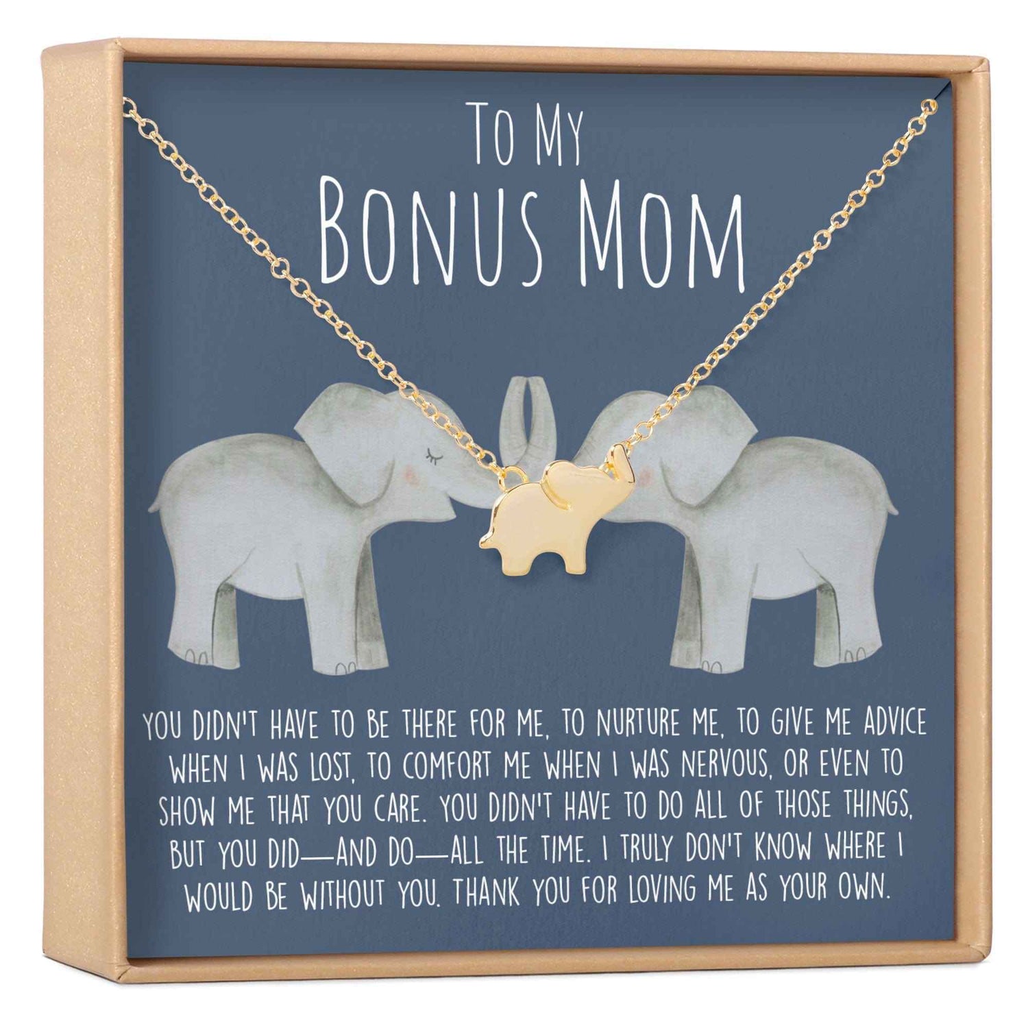 Bonus Mom Elephant Pendant Necklace