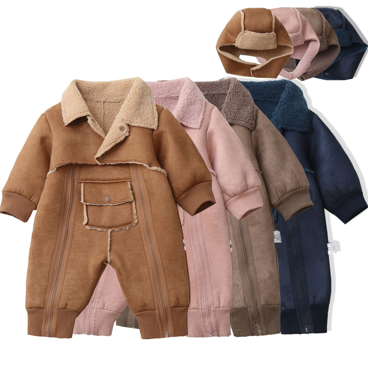 Fur One-piece Hooded Jumpsuit Children's Romper Outwear - Cindi Book