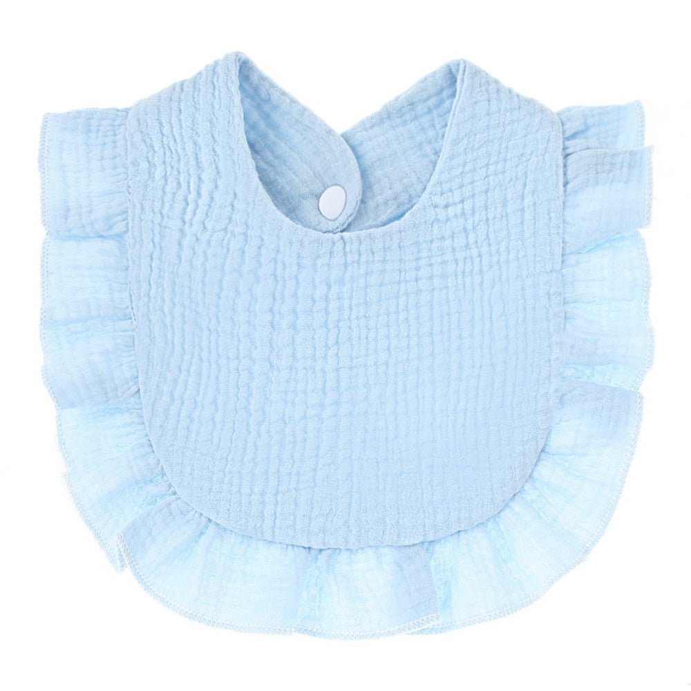 Ruffled Cotton Gauze Lace Bib Saliva Pocket - Cindi Book