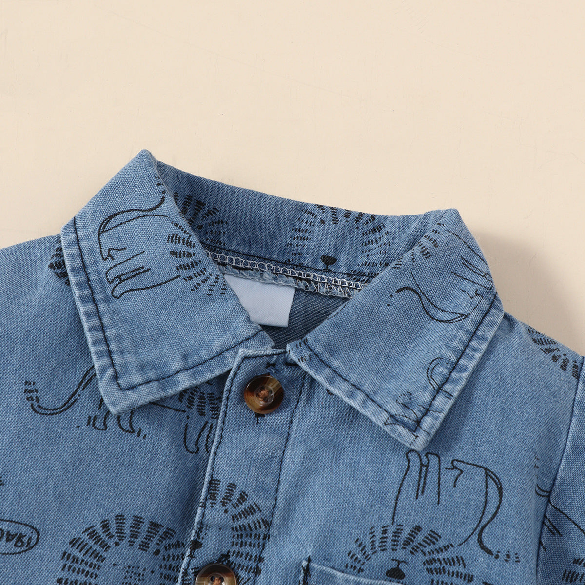 Boy Lion Printing Denim Jumpsuit - Cindi Book