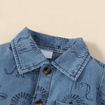 Boy Lion Printing Denim Jumpsuit - Cindi Book