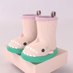 Children Boys Girls Cute Cartoon Waterproof Shoes Safety Rubber Shark Slippers Kids Rain Boots - Cindi Book