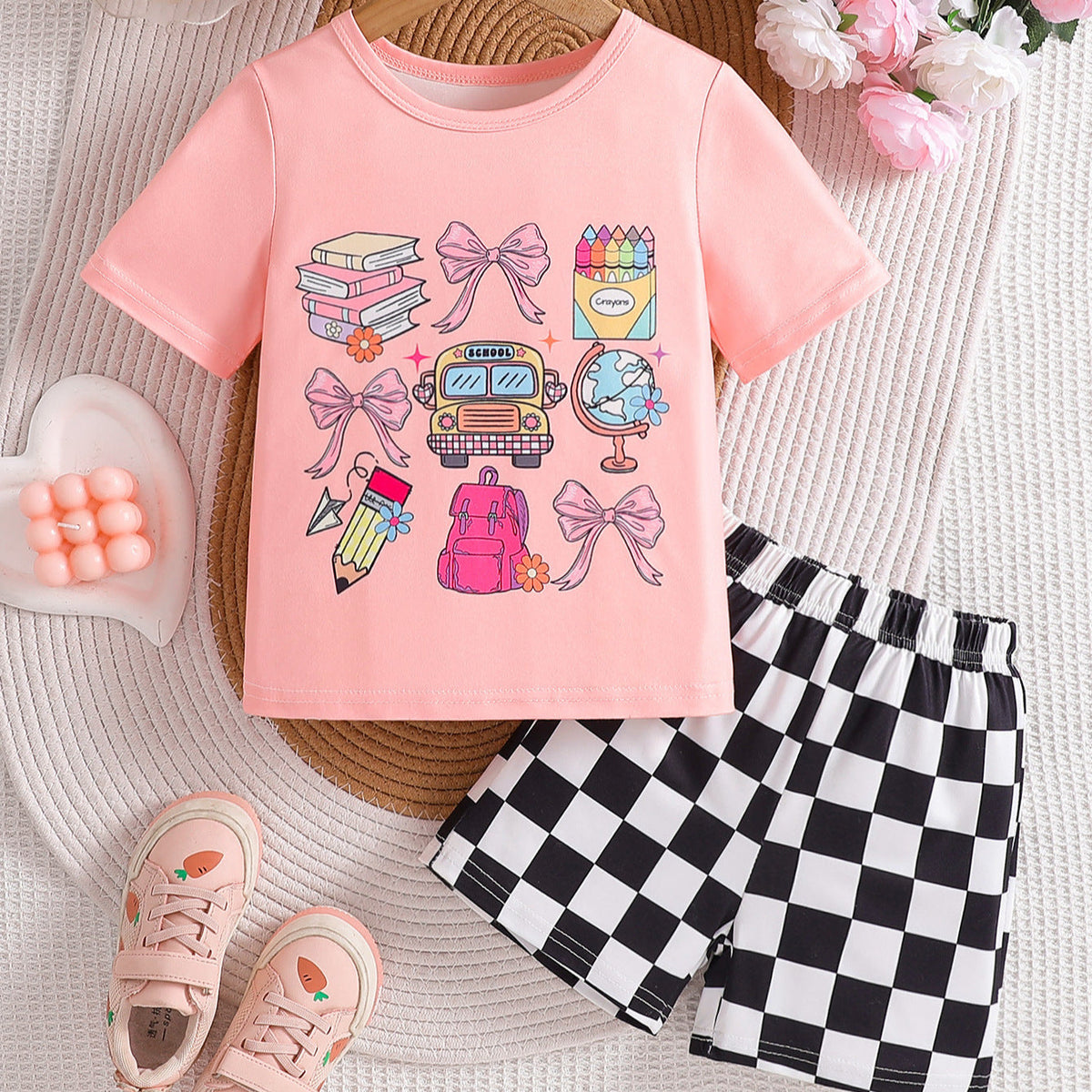 New Children's Cute Sweet T-shirt Shorts Two-piece Set - Cindi Book