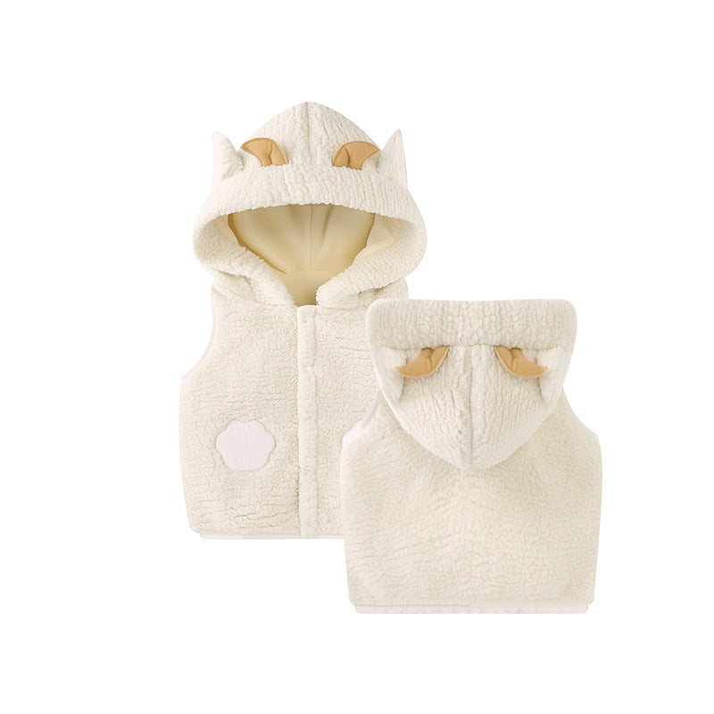 Children's Waistcoat Thickened Baby Girl Vest Waistcoat And Hooded Jacket To Keep Warm - Cindi Book