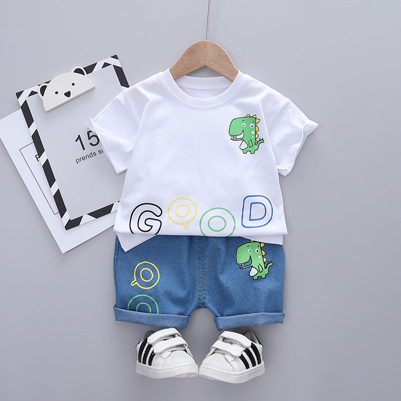 Boys Short Sleeve Cartoon Casual Set