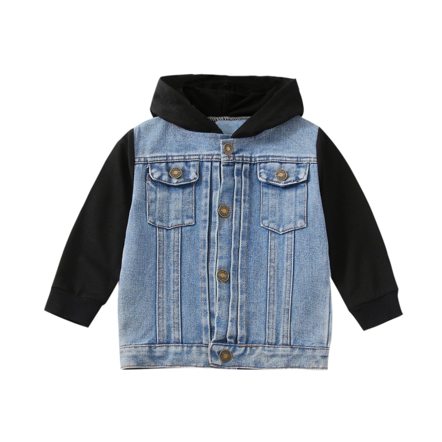 Boy Hooded Raglan Denim Coat