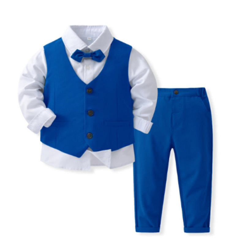 Banquet Party Gentleman Bow Tie Vest Dress Boys' Three-piece Suit - Cindi Book