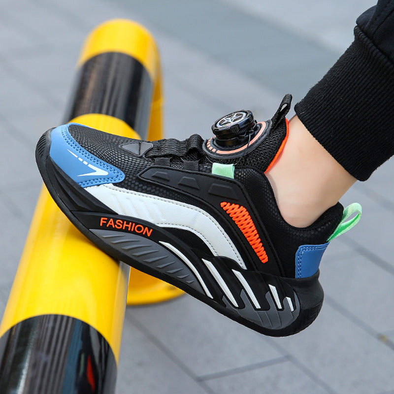 New Autumn Non-Slip Soft-Soled Running Sneakers With Rotating Buckles For Older And Teenage Kids - Cindi Book