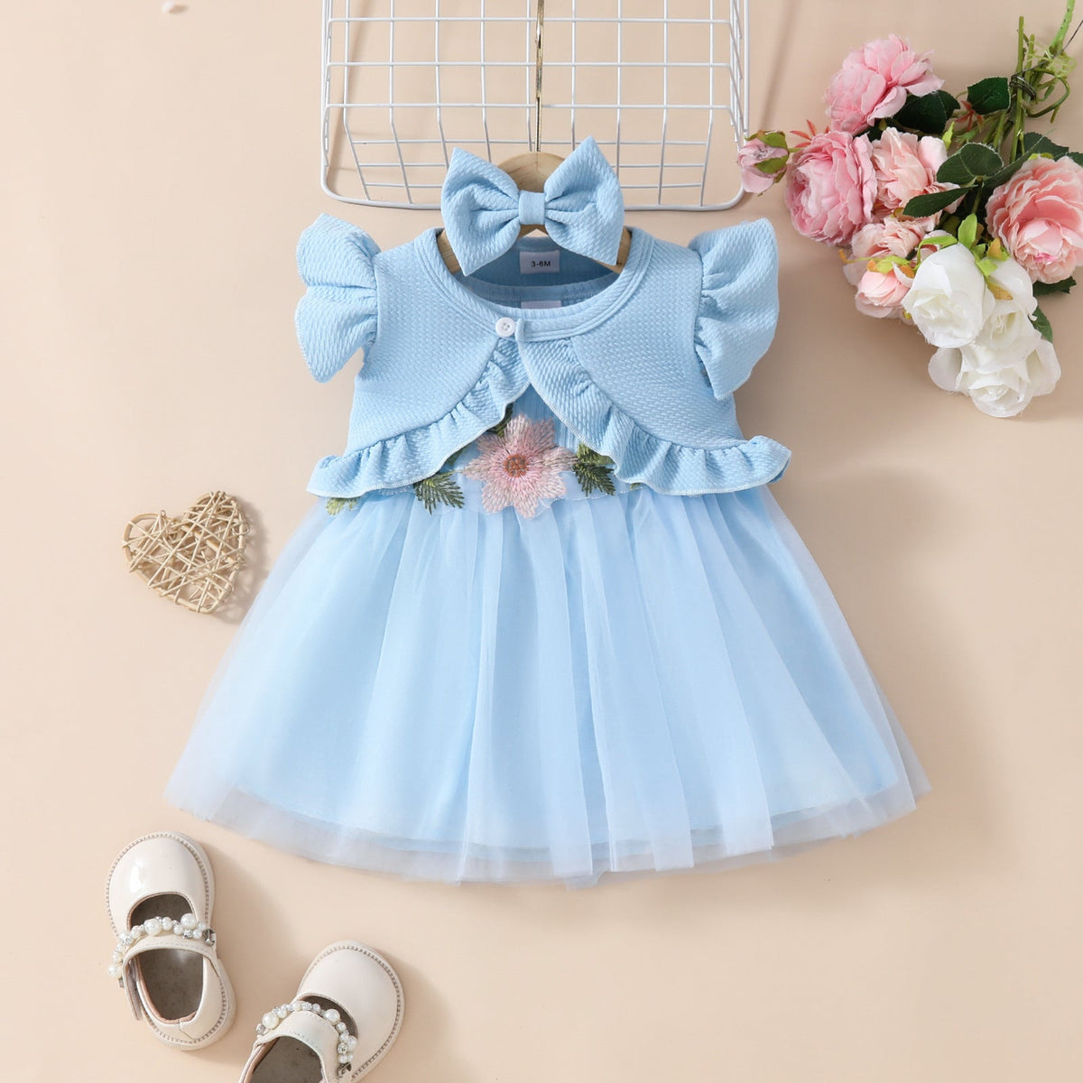 Girls' Sleeveless Short Top Mesh Dress - Cindi Book
