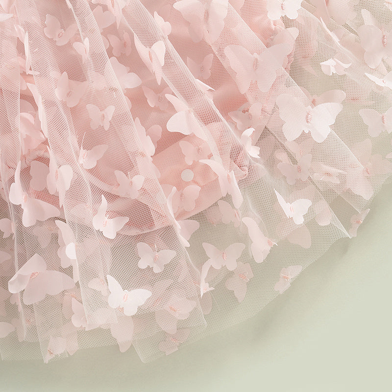 Children's Embroidered Butterfly Strap Skirt - Cindi Book