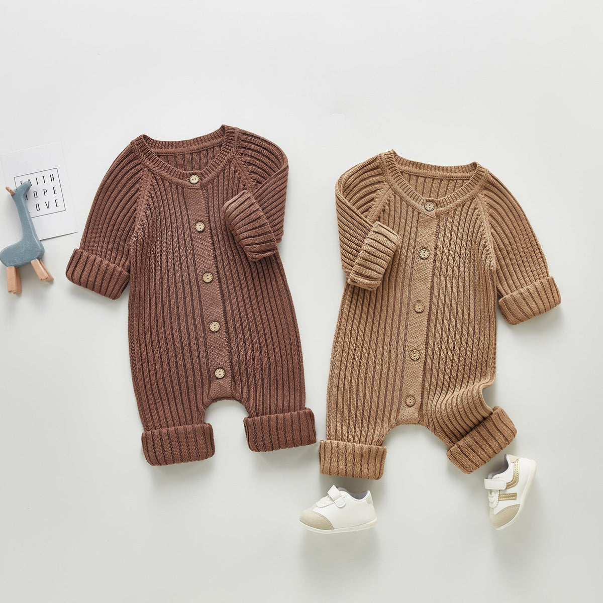 Spring And Autumn Baby Long-sleeved Knitted Jumpsuit Romper - Cindi Book