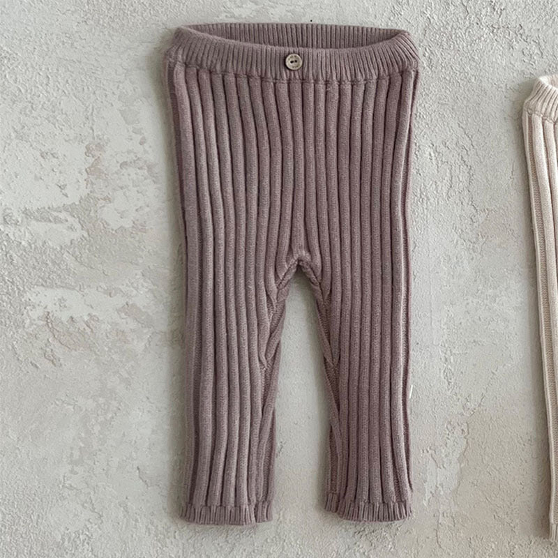 Infant Toddler Home Wearable Sunken Stripe Knitted Leggings - Cindi Book