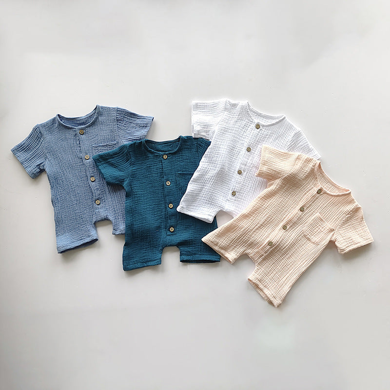 Fashion Casual Infant Summer Short Sleeve Rompers