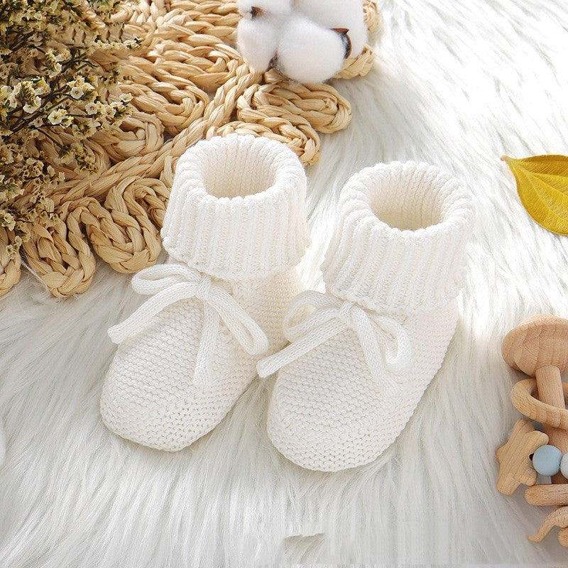Infant Solid Color Cute Bowknot Knitted Toddler Shoes - Cindi Book