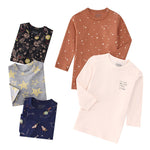 Autumn Children's Cartoon Printed Home Long-sleeved Top T-shirt Mixed Color Five Pieces - Cindi Book