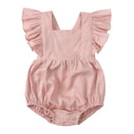 Baby Cotton And Linen Summer Strap One Piece Suit - Cindi Book