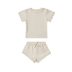 Children's Shorts Sunken Stripe Two-piece Set - Cindi Book