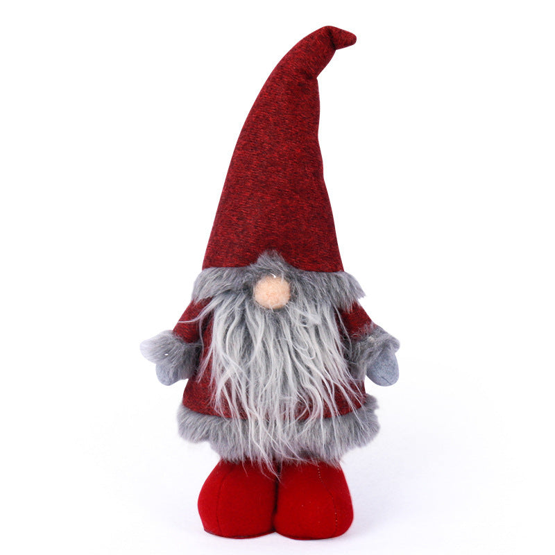 Cute Braids Faceless Plaid Hooded Forest Old Man Doll Home Plush Desktop Decoration - Cindi Book