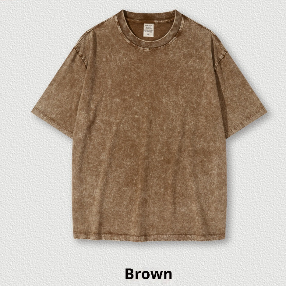 Washed Round Neck Short Sleeve Batik Children's T-shirt - Cindi Book