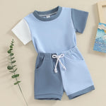 Cute Color Matching Short-sleeved T-shirt And Shorts Two-piece Set - Cindi Book