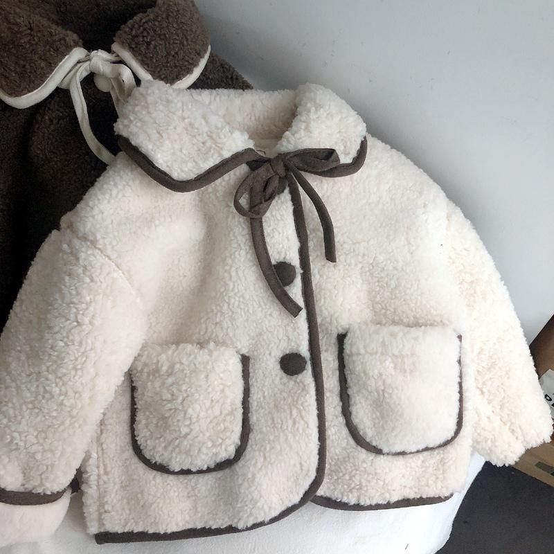 Lamb Wool Baby Turn-down Collar Coat Children's Thickened Cotton-padded - Cindi Book